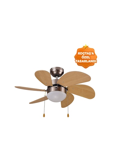 Koçtaş 6 Kanat Ahşap Tavan Vantilatörü 80 CM