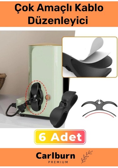 Özel Üretim Bilgisayar Notebook Şarj Kablosu Mutfak Çok Amaçlı Kablo Sarma Düzenleyici 6 Adet