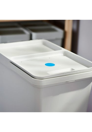 Hallbar 35 Litre Çöp Kutusu, Atık Ayırma, Çamaşır Ayırma Kutusu Açık Gri