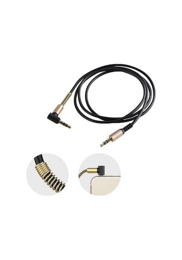 Ams Net 3.5mm Aux Kablosu Jak Erkek Erkek L Tipi 1 Metre Ses Aktarım Kablosu