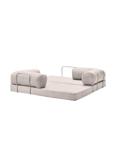 Fitilli Kadife Yıkanır Silinir Pratik Yer Yatağı 50 Dns Bondex Krem 100x200 Kanepe