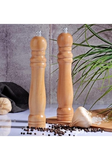 Ahşap Öğütücü - Tuz Karabiber Öğütücüsü Büyük 25,5 Cm Tekli