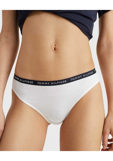 White/Desert Sky/Primary Red Kadın Tommy Hilfiger Thong Print 3’L