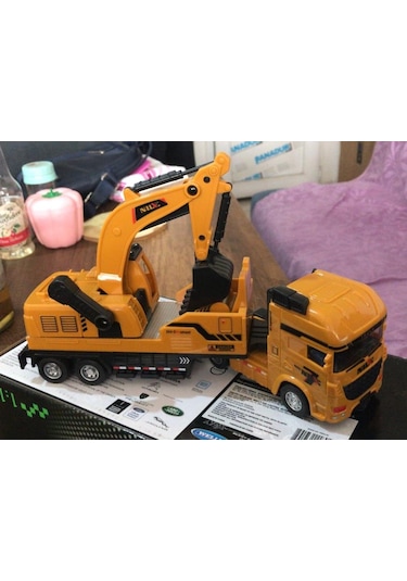 Oyuncak Koleksiyon İş Makinaları Kamyon Ekskavatör 25 Cm