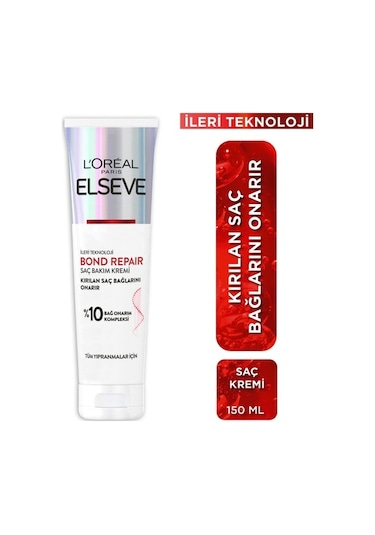 Elseve Bond Repair Tüm Yıpranmalar Için Saç Bağlarını Onarıcı Bakım Kremi 150 Ml