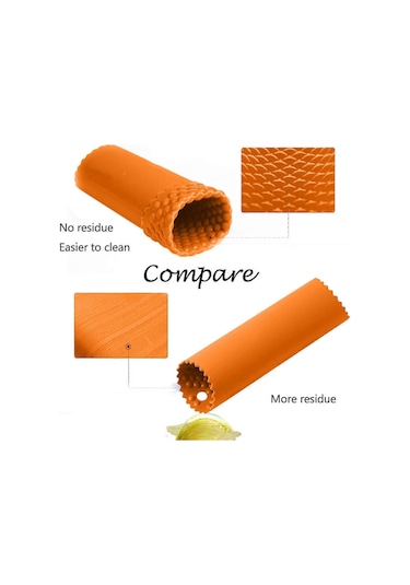 Sarımsak Presi - Silikon Sarımsak Soyucu - Kolay Silindir Sarımsak Soyma Tüpü - Silikon Alet - Ellerden Koku Gelmeden Saniyeler İçinde Sarımsak Dişlerini Soyar - Skinorange Siyah