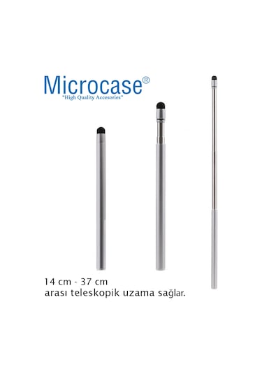 Teleskopik Stylus Akıllı Tahta Sunum Kalemi 37 cm AL3459 Gümüş