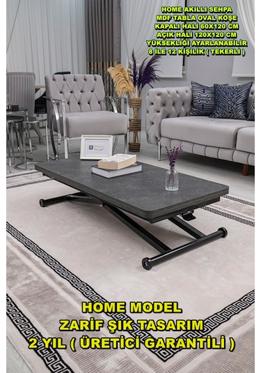 Home Üst Tabla Mdf Kartal Oval Köşe Alt Ayak Siyah