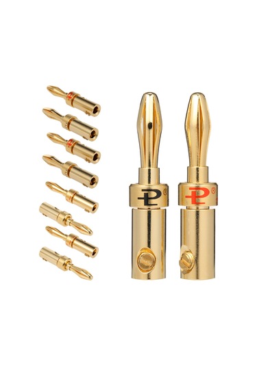 Mufunye 5 Çift 24k Altın Kaplı Muz Şarjı, Ses-video Amfi Hoparlör Kabloları İçin Dayanıklı Bağlayıcı