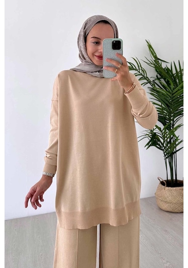 Kahijab Işıltılı Merserize Takım - Sütlü Kahve Sütlü Kahve