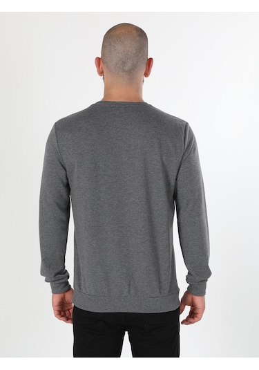 Colin's Colins Regular Fit Baskılı Antrasit Erkek Sweatshirt Antrasit