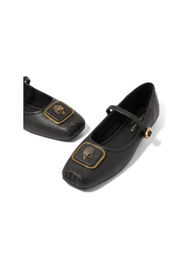 Kurt Geiger Pimlico Deri Lüks Stil Kadın Babet Siyah