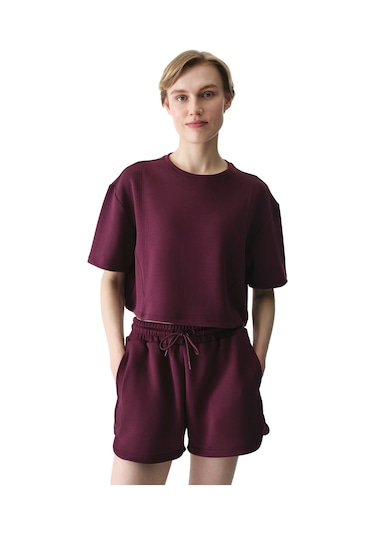 Penti Bordo Silky Feel Dikiş Detaylı Tişört