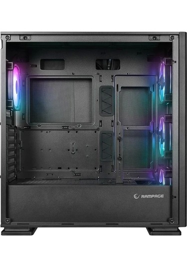 Rampage VANGUARD V2 Siyah Mesh Easy Temperli Cam E-ATX Big-T Oyuncu Kasa