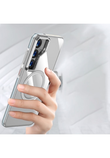 Galaxy S25 Kılıf Magsafe Uyumlu Wlons Standlı Efsane Kapak Gri