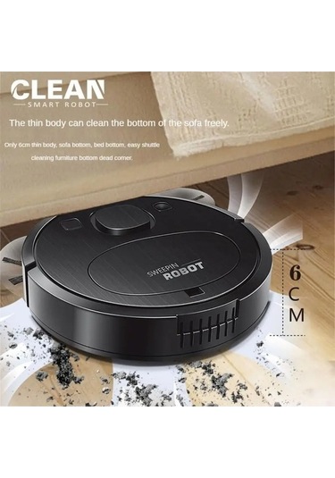 Dancemonkey Akıllı Tarama Robotu Usb Şarjlı Otomatik Temizleme Makinesi Elektrikli Süpürge Siyah, Akıllı Tarama Robotu Siyah