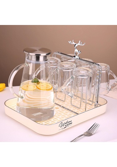 Suntek Bar Bej Için Drenaj Tepsili Ve Kulplu Kupa Düzenleyicili