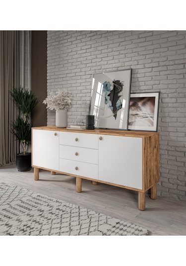 Afilli Bohem Konsol 3 Çekmeceli 2 Kapaklıtamamı Mdf