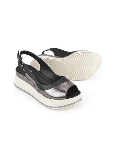 Ziya, Kadın Hakiki Deri Dolgu Topuk Sandalet 151992z50020 Siyah 151992z50020 000 Siyah