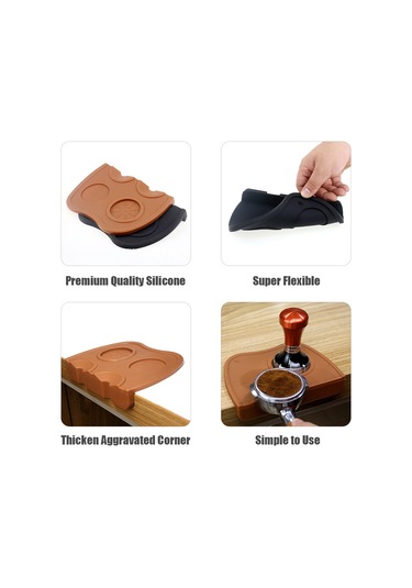 Ximistore9 Yüksek Tutuşlu Silikon Kahve Presleme Matı - Siyah, Orta Boy, Tezgah Ve Portafiltre İçin Dayanıklı Çözüm Siyah