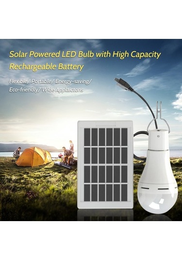 Pazly Güneş Enerjili 20 Led Taşınabilir Acil Lamba - 3 Parlaklık, 1500mah, Ip65 Su Geçirmez