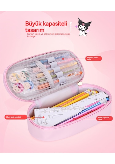 Hqgoodstore Yeni İlkokul Öğrencisi Yüksek Yüz Değeri Sevimli Karikatür Su Geçirmez Büyük Kapasiteli Kız Kalem Kutusu Siyah Culomi Culomi-siyah