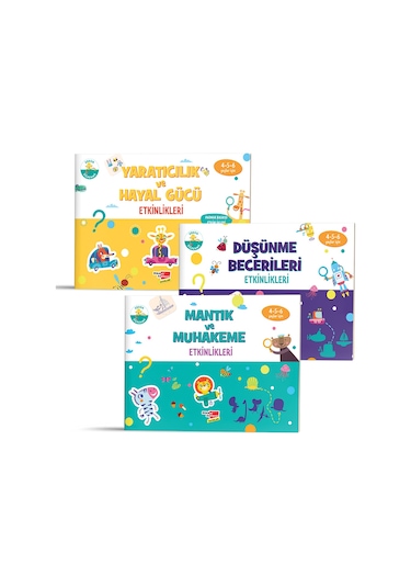 Dikkat Atölyesi Yayınları Okul Öncesi 4-6 Yaş Evde 3'lü Etkinlik Seti