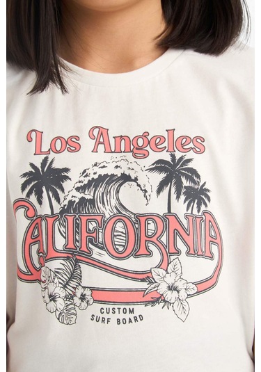 DeFacto Kız Çocuk Pamuklu 2'li Takım Baskılı Kısa Kollu Tişört Beli Lastikli Şort E7318A825HSER105 Ekru DeFacto Kız Çocuk Pamuklu 2'li Takım Baskılı Kısa Kollu Tişört Beli Lastikli Şort E7318A825HSER105 Ekru