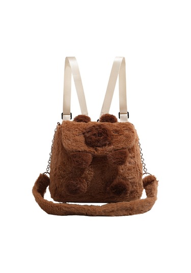 Charhp&kejnt Resmi Orijinal Capibara Peluş Sırt Çantası Kadın Çok İşlevli Banliyö Postacı Omuz Çantası Kahverengi