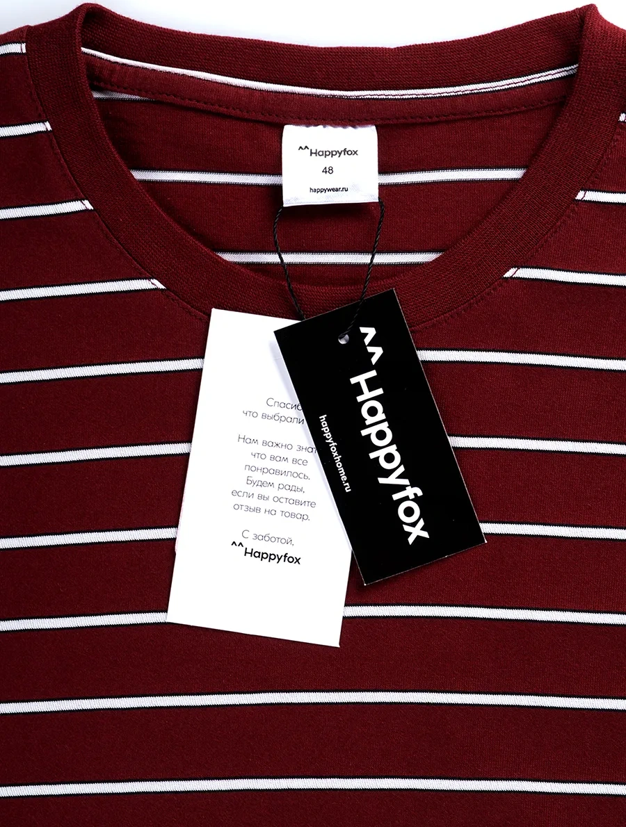 Happyfox Baskılı Büyük Beden Pamuklu Tişört 114523241 Bordo