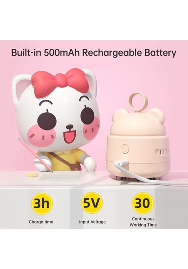 Teltree Jy-026 Mini Süpürge, El Tutturmalı, İki Seviye Vücut, Masaüstü Toz Ve Parçacık Temizleyici, Bej Renk, Dahili Li-poly Batarya