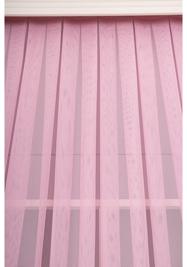 Şeker Pembe Grek Tül Perde Petek Zemin