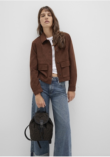 Mavi - Leopar Desenli Sırt Çantası 1913383-71595 Kahverengi