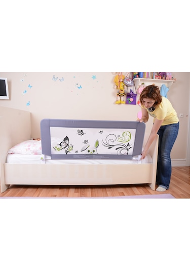 Portatif Katlanır Yatak Bariyeri Gri