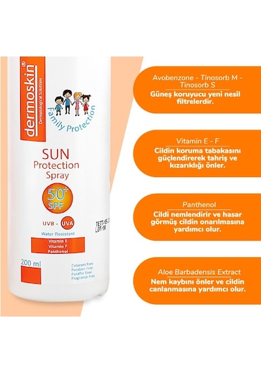 Dermoskin Sun Protection Aile Boyu SPF50+ Güneş Kremi 200 ML