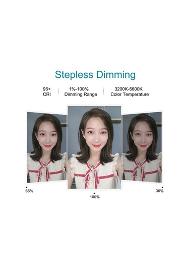 Puluz 1.1 M Çift Telefon Tutucu 6.2 CM Led Işık Youtuber Stand