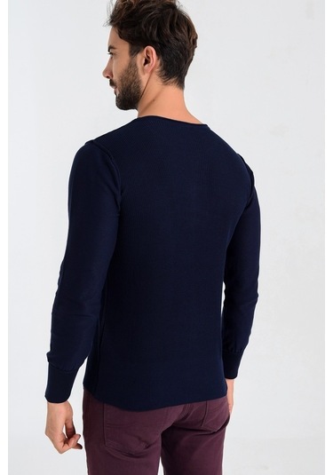 Heyss Bisiklet Sosis Yaka Erkek Triko Kazak Ön Şerit Detaylı