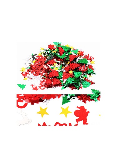 Kangvka Noel Partisi Dekorasyonu: Santa, Kar Tanesi, Geyik Desenli Parlak Parçacıklar - Çeşitli Modellerden Karma Paket