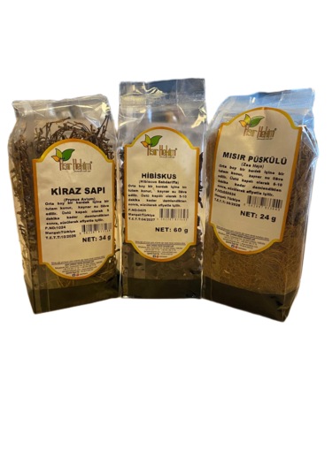 Asır Hekim Mısır Püskülü 24 G + Kiraz Sapı 34 G + Hibiskus 60 G