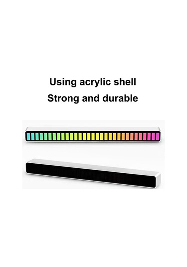 Youtek D08 Rgb Sesli Işık: Renkli Ritim, Tek Renk Spektrum, Solunum Modu - Parlaklık/hız Ayarlanabilir, Gürültü Engelleme Mikrofonlu Beyaz