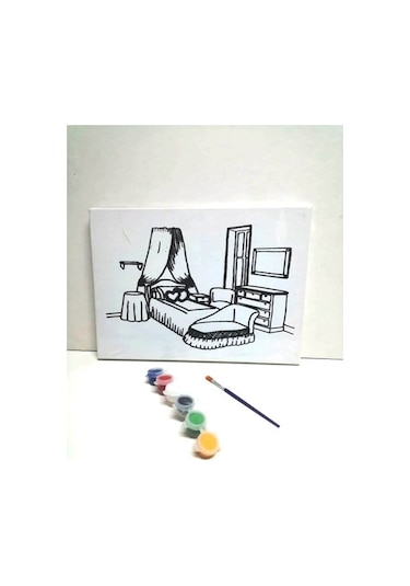 Hayal Sepeti Resimli Tuval Boyama Güzel Odam 25X35Cm