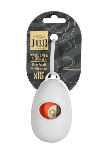 Doggie Dışkı Kabı ve Poşeti 15'li Beyaz