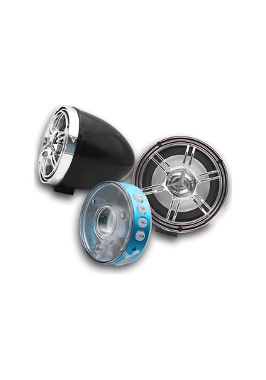 Motosiklet Ses Hoparlörü App Kontrolü Su Geçirmez Renkli Işık Bluetooth Hoparlör Ses Siyah