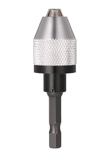 Fosenze Alüminyum Halka Aynalı 0.3-6.5mm Hızlı Değişimli Otomatik Merkezleme Üç Tırnaklı Matkap Mandrili, 6.35mm Hex Shaft Elektromotor Uyumlu