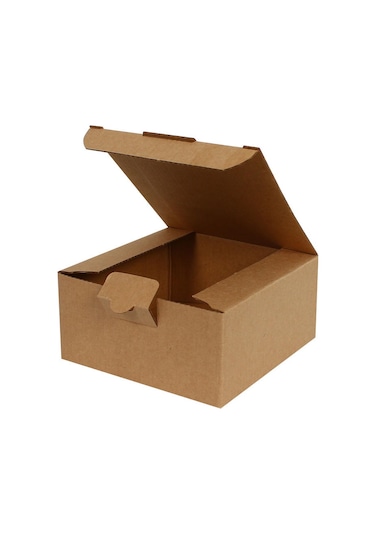 Kraft Kilitli Kargo Kutusu / Ebat: 13,5x13,5x6,5 cm (100 adet)