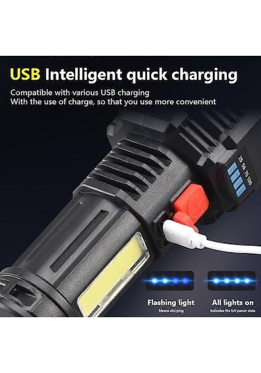 Bloomnest Çekirdekli Süper Parlak 5 Kafa Led El Feneri, 1200mah Pil, 3-5 Saat Süre, Açık Hava Ve Ev Kullanımı İçin Asorti Çok Renkli