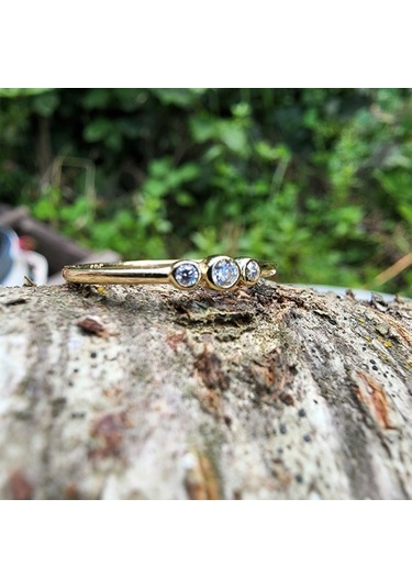 Tria Pırlanta Modern Evlilik Teklifi-Minimal Tasarım Hediye-14 Ay 552950079