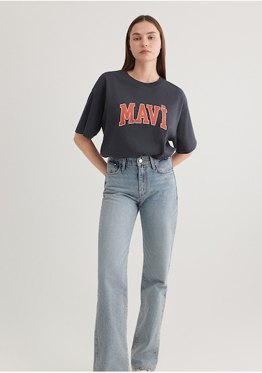 Mavi - Mavi Logo Baskılı Gri Tişört 1600843-82185 Gri