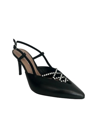 Kemal Tanca 871 8362 Kadın Topuklu Stiletto Siyah Taşlı