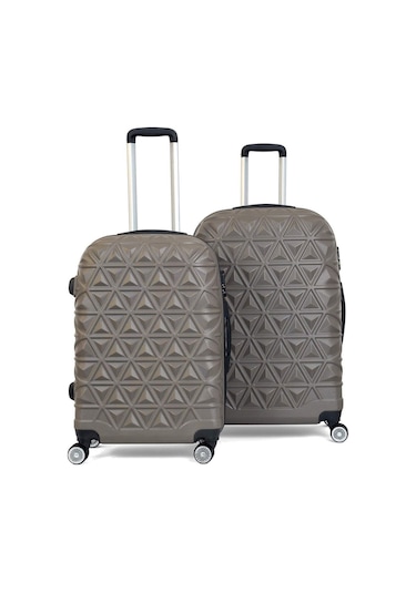 Piramit Desen ABS Seyahat Valizi, Canyon Serisi,  Taş - Orta Boy&Büyük Boy Taş